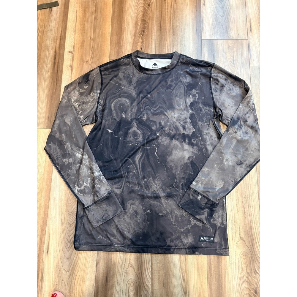 Burton Men's Large Crew Base Layer Long Sleeve Shirt Ski Marble Galaxy Dryride